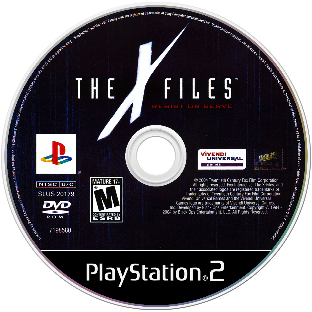X-Files Resist or Serve media 4 for Playstation 2